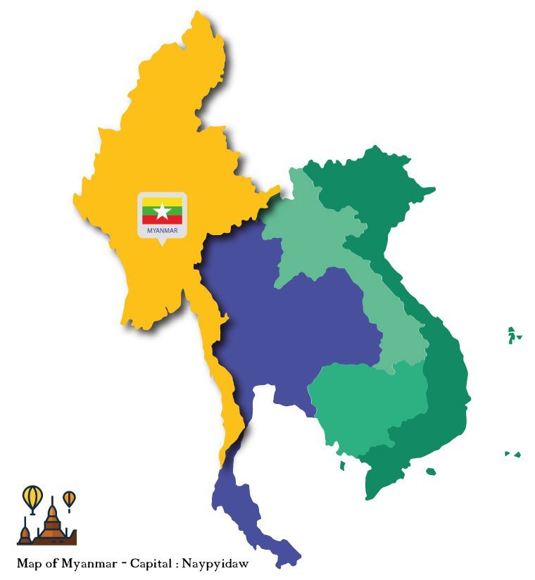 map of myanmar