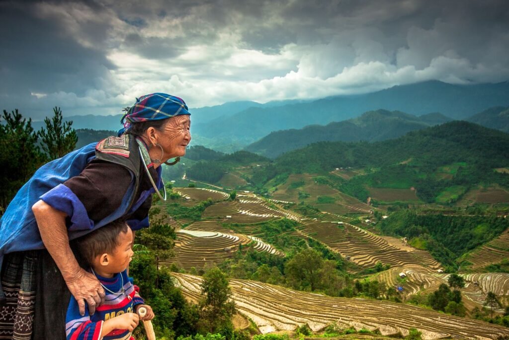 Old Woman-Rice fields